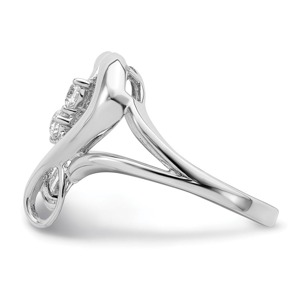 Sentimental Expressions Sterling Silver Rhodium-plated CZ Pure In Spirit Ring