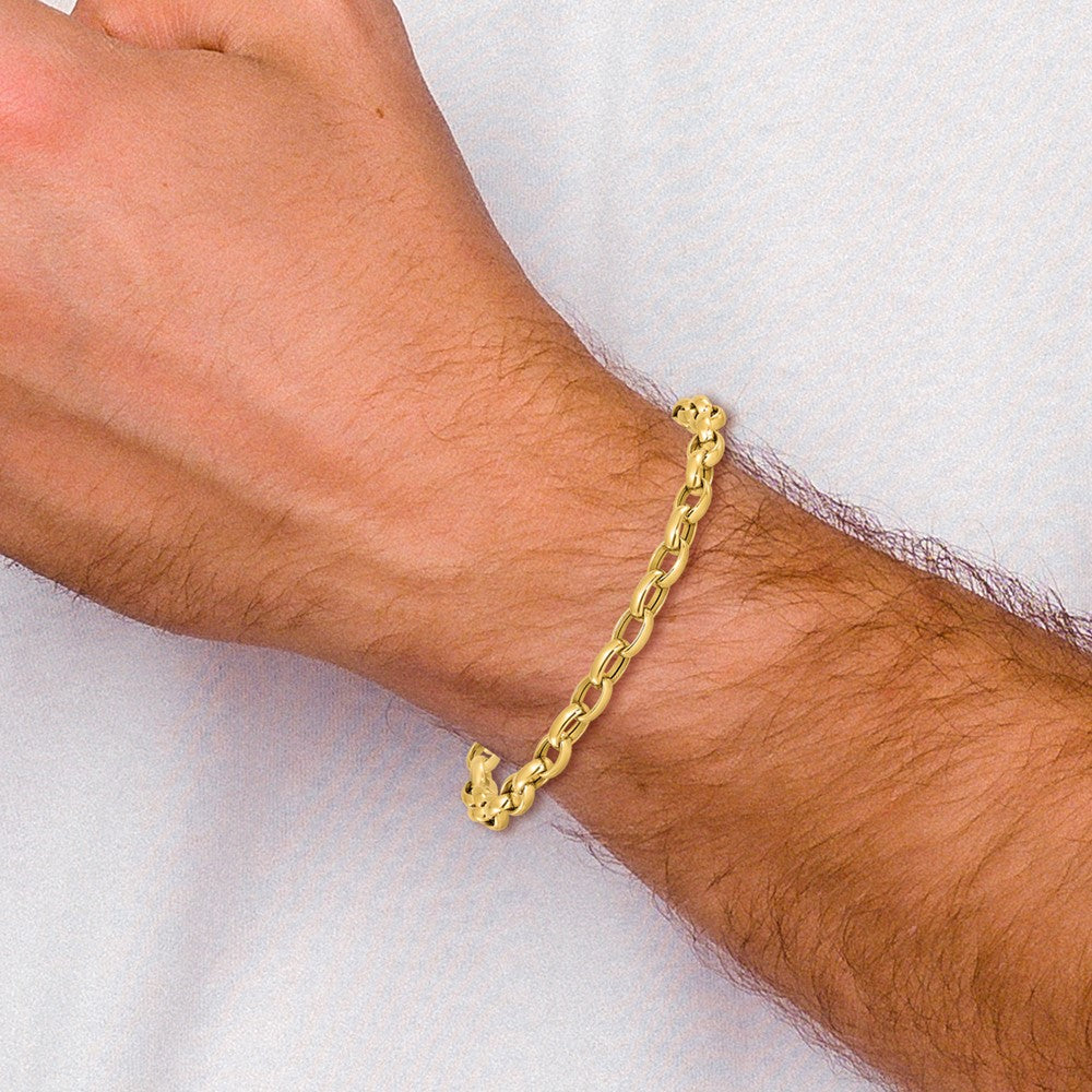 14K Polished Fancy Link Bracelet 7.5  inches