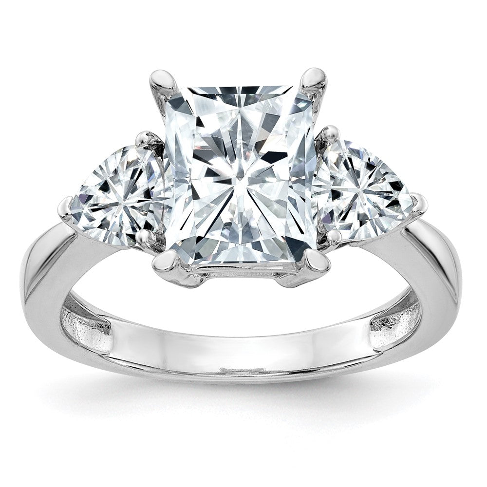 Sterling Silver  3-Stone CZ Engagement Ring
