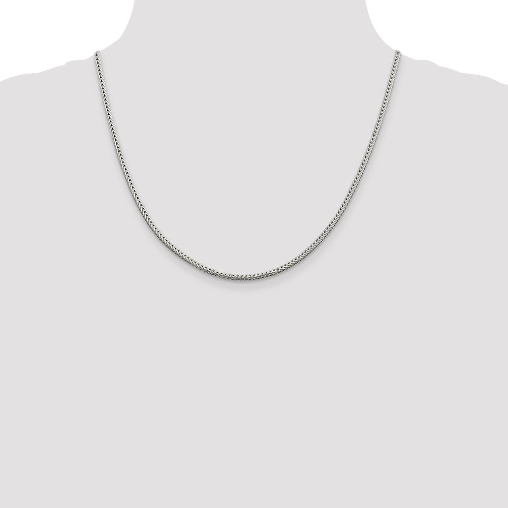 Sterling Silver 2.5mm Diamond-cut Round Franco Chain 20 Inches