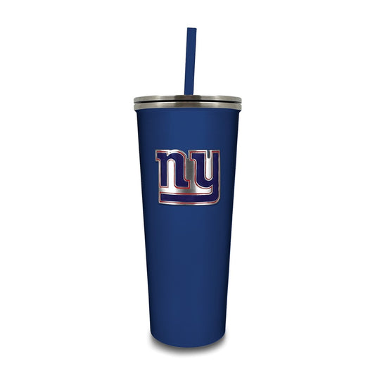 NFL New York Giants Stainless Steel 24 ounce Skinny Tumbler with Emblem and Straw