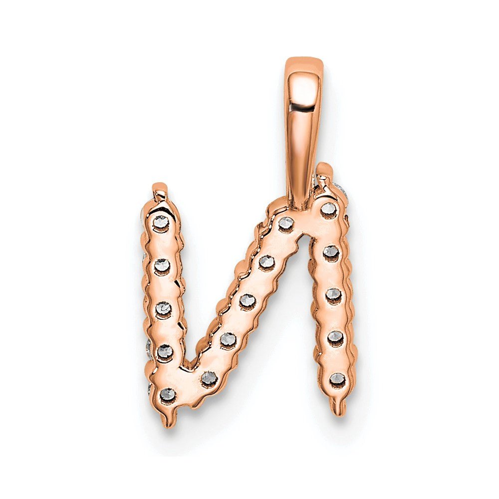 14KR Small Initial N Diamond Pendant