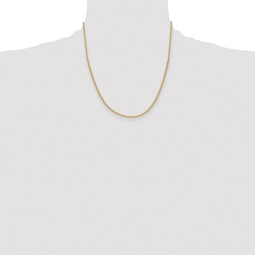 Stainless Steel Polished Yellow IP 2.25mm 20in Round Curb Chain