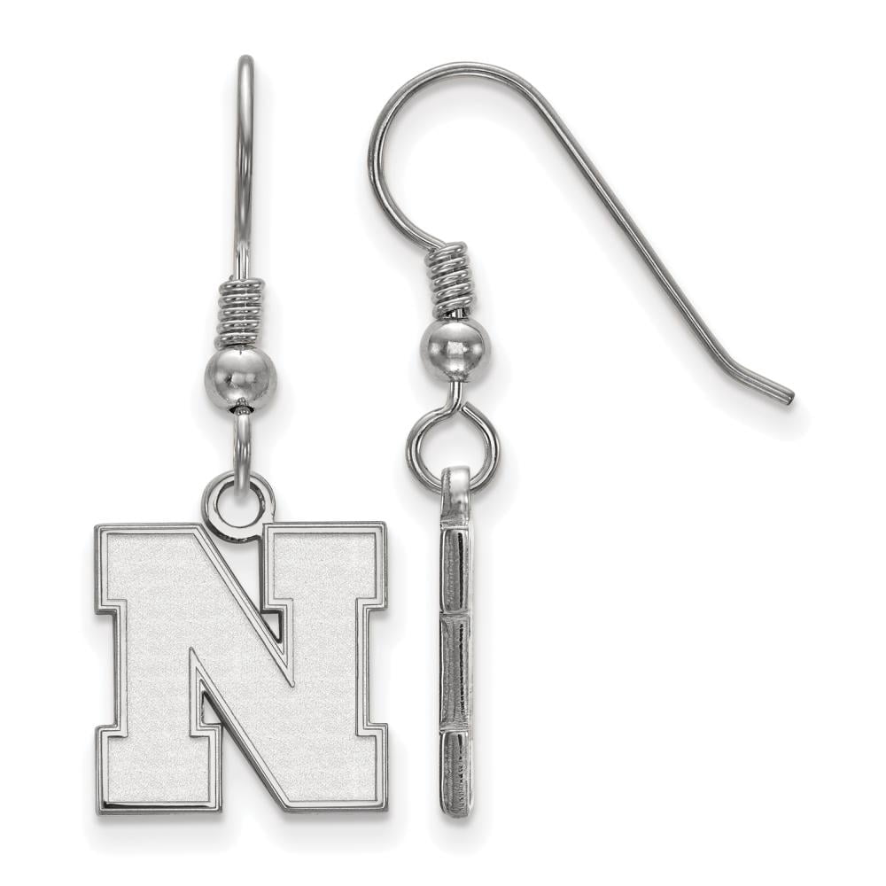 Sterling Silver LogoArt Official Licensed Collegiate University of Nebraska (UNK) Small Earrings Dangle