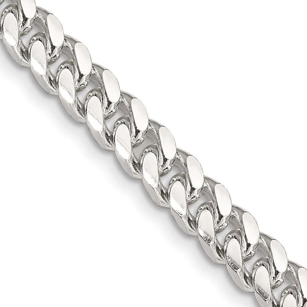 Sterling Silver 6mm Domed w/ Side D/C Curb Chain 18 Inches