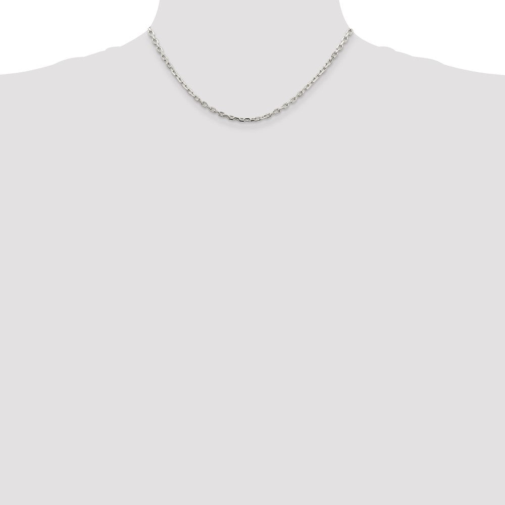 Sterling Silver 3.25mm Beveled Oval Cable Chain 16 Inches