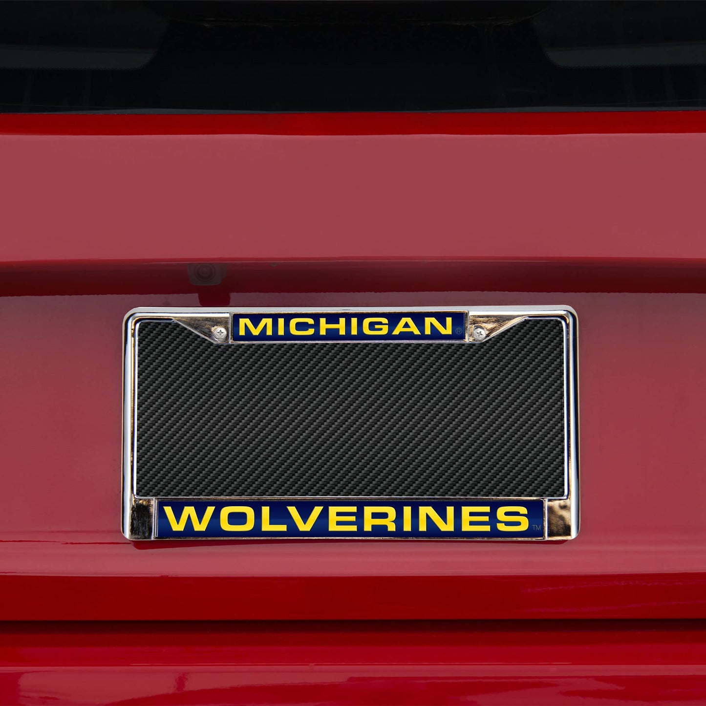 Michigan-Wolverine's Chrome Metal Laser Cut License Plate Frame