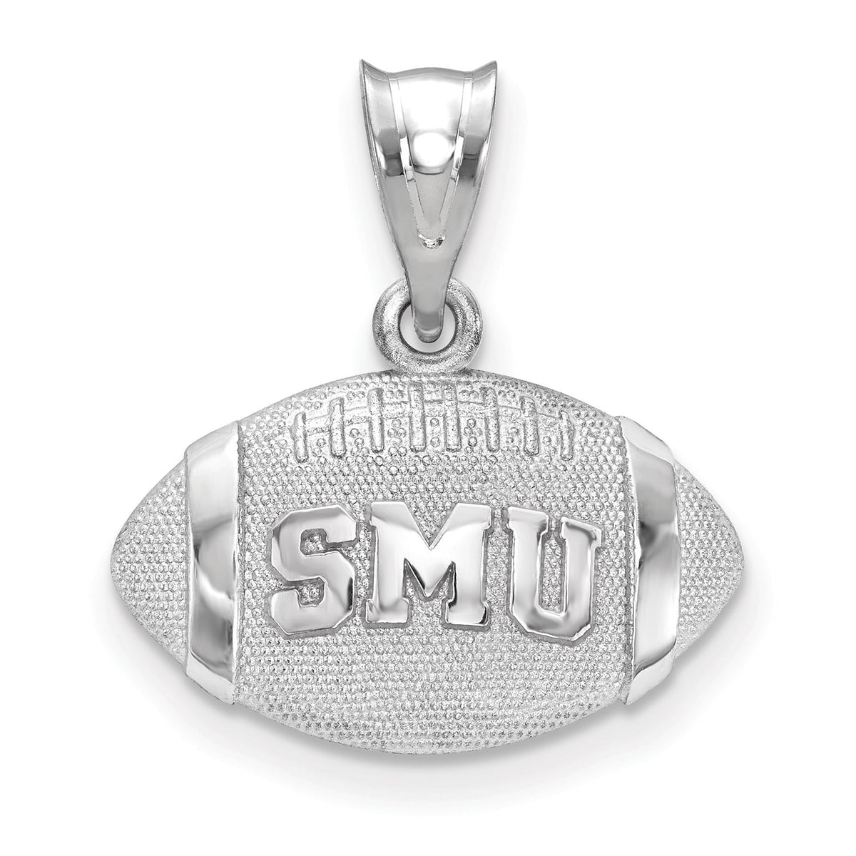 Logoart 925 Sterling Silver Southern Methodist University Football Pendant
