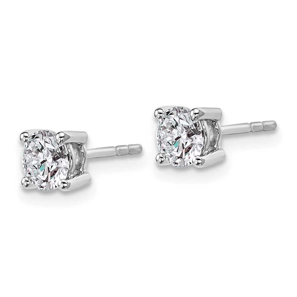 14k White Gold 1 1/10 ctw Lab Grown Diamond VS/SI+ G+ Round 4 Prong Heavy Wt. Stud Earrings