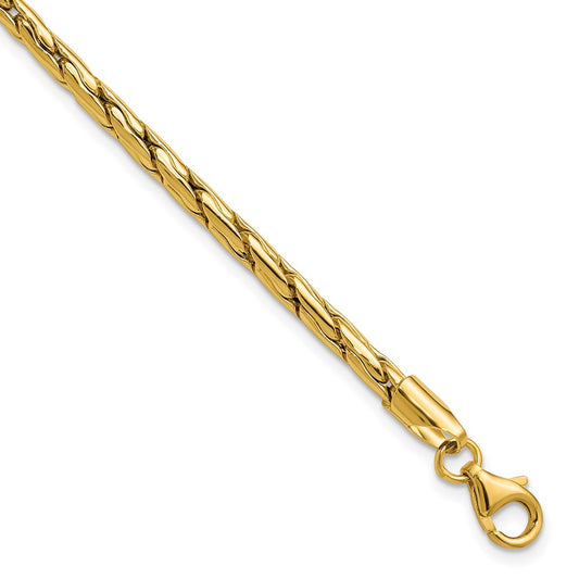 14K Polished 3.5mm Fancy Link Bracelet 7.5  inches