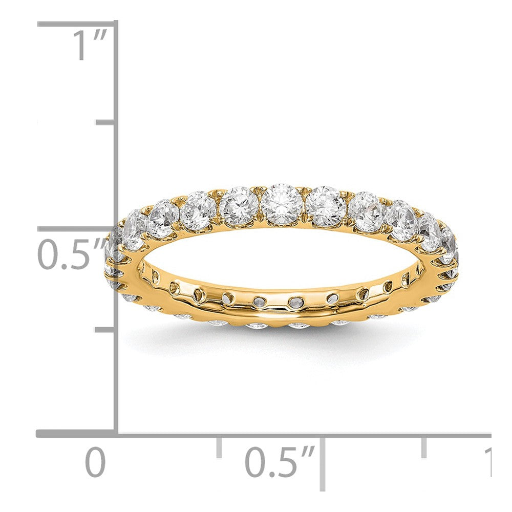 14k 1 1/2 carat Lab Grown Diamond VS/SI+ G+ Size 8 Shared Prong Eternity Band