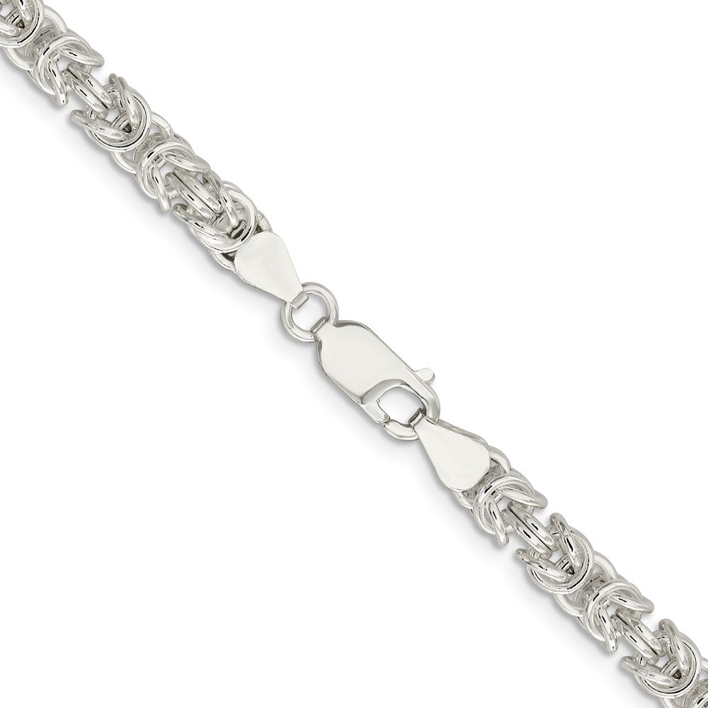 Sterling Silver 5.5mm Rounded Byzantine Chain 18 Inches