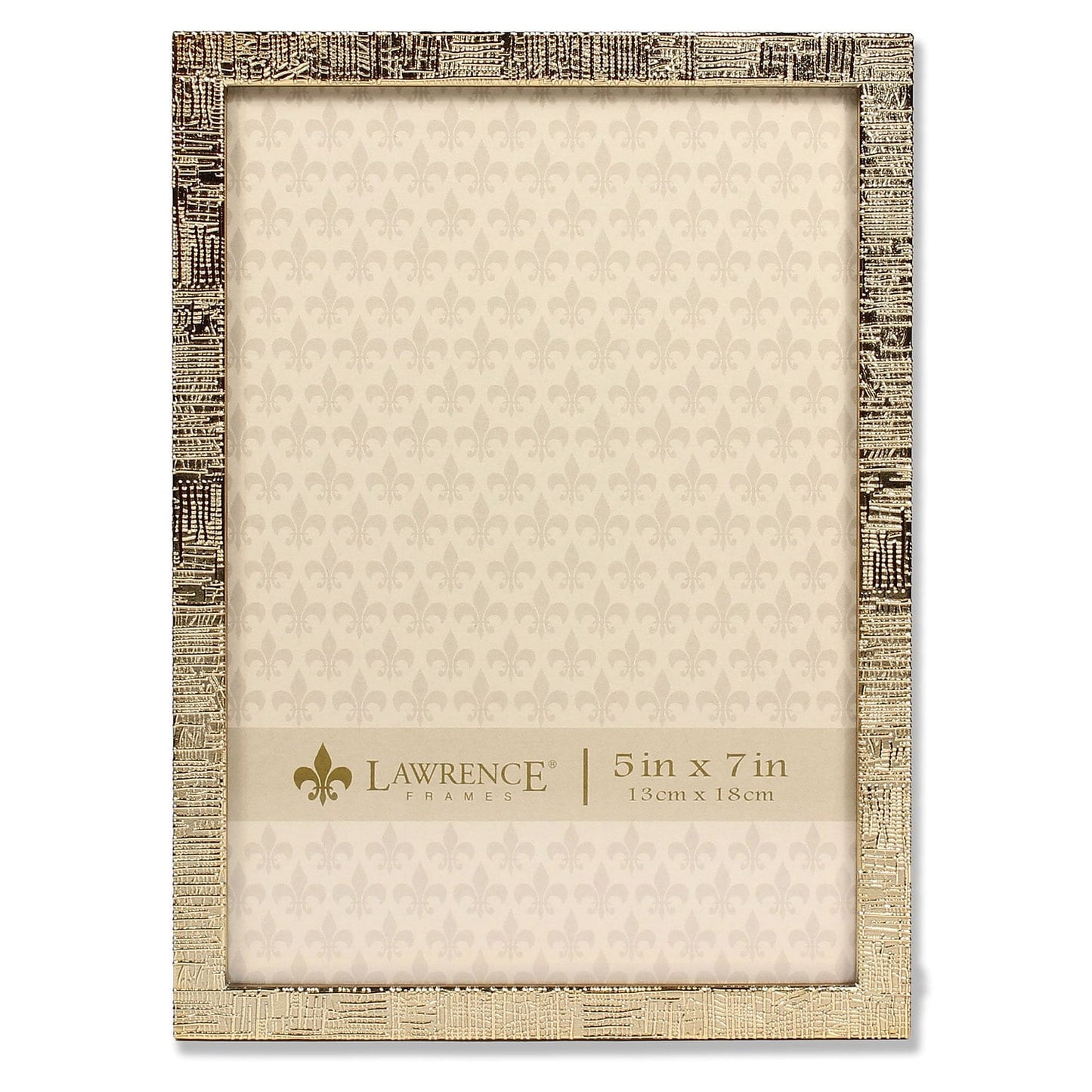 Lawrence Frames 5"W x 7"H Gold Metal Picture Frame with Linen Pattern (712357)