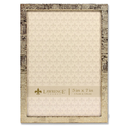 Lawrence Frames 5"W x 7"H Gold Metal Picture Frame with Linen Pattern (712357)