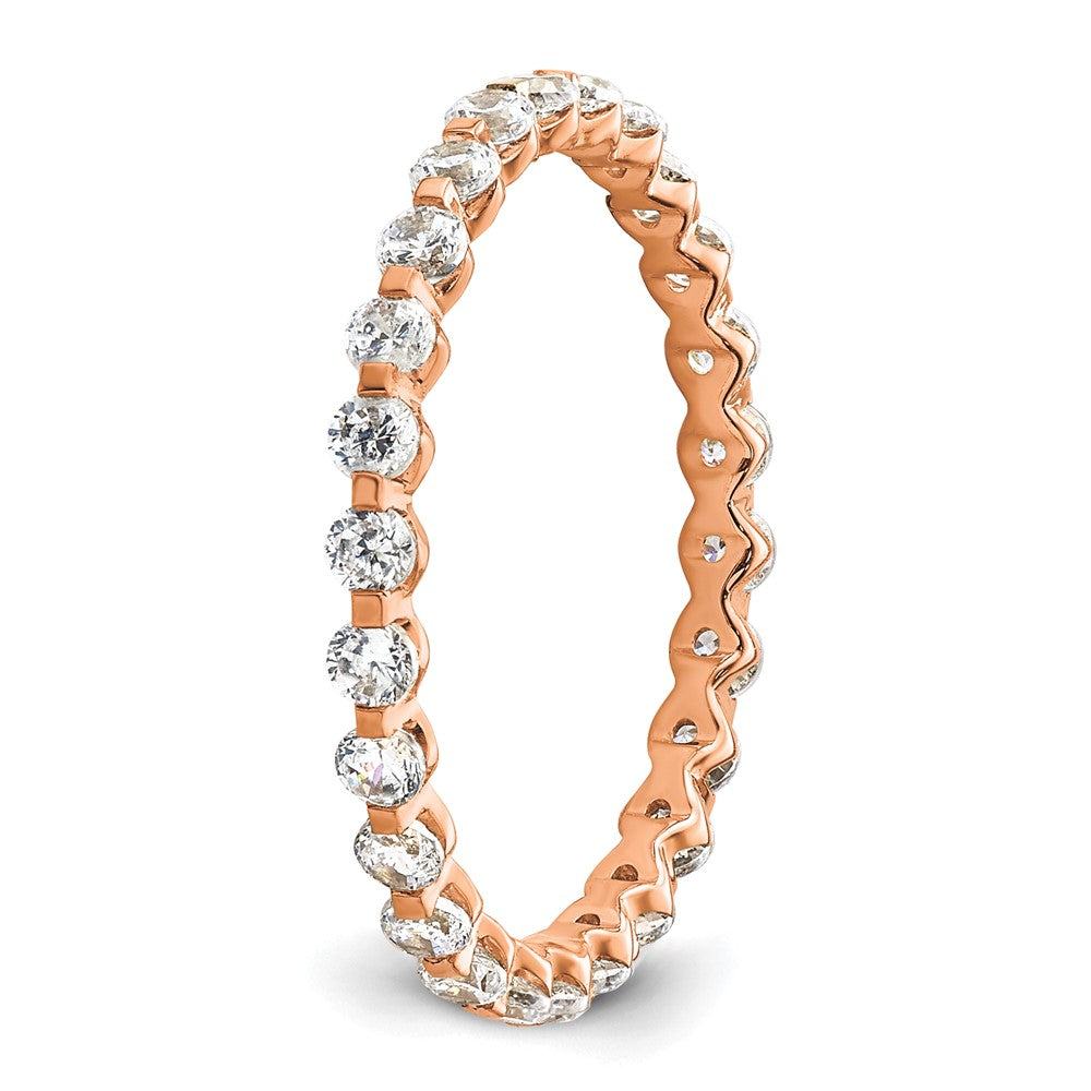 True Origin 14k Rose Gold 7/8 carat Lab Grown Diamond VS D E F Eternity Band