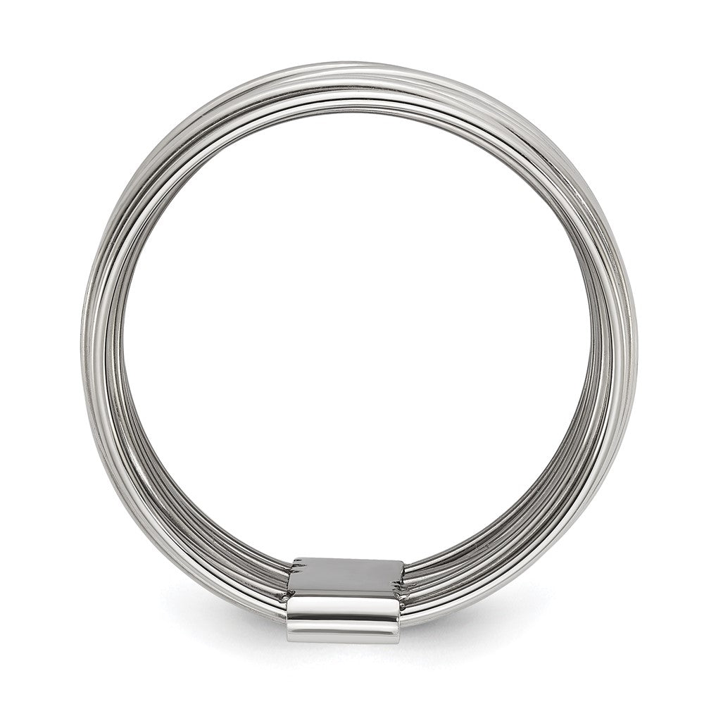 Chisel Stainless Steel Polished Multi-Wire Ring Size - 6