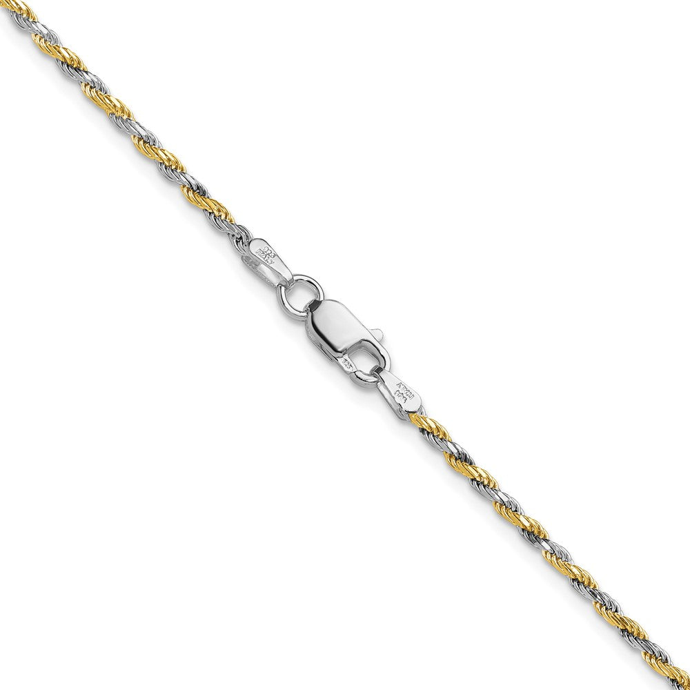 Sterling Silver And Vermeil 1.85mm Diamond-cut Rope Chain 24 Inches