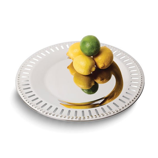 Leeber Round Arden Pierced Tray - Carger Plate, 13.75