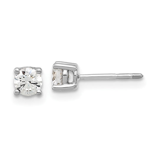 Sterling Silver Rhodium-plated Diamonore CZ 4mm Stud Earrings