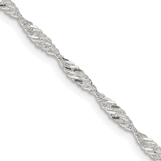 Sterling Silver 2.25mm Singapore Chain 30 Inches