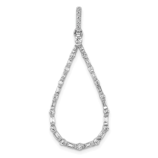 14k White Gold 1/2ct. Diamond Teardrop Pendant