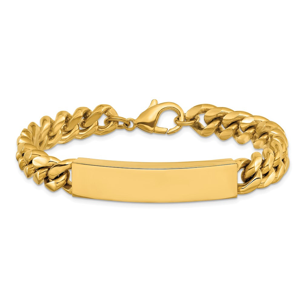 Chisel Stainless Steel Polished 10mm Yellow IP-plated 8.5 inch ID Bracelet 8.5 inches