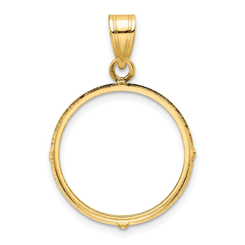 Wideband Distinguished Coin Jewelry 14k Polished 19.0mm Prong Coin Bezel Pendant
