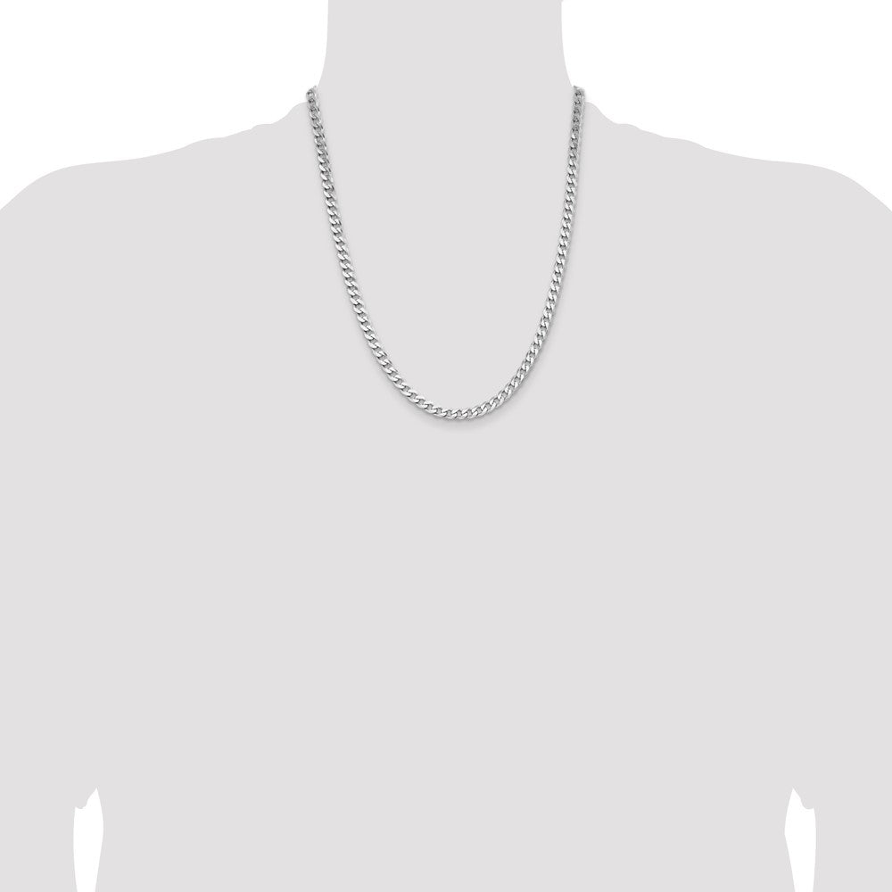 Sterling Silver Rhodium-plated 5.7mm Curb Chain 22 Inches