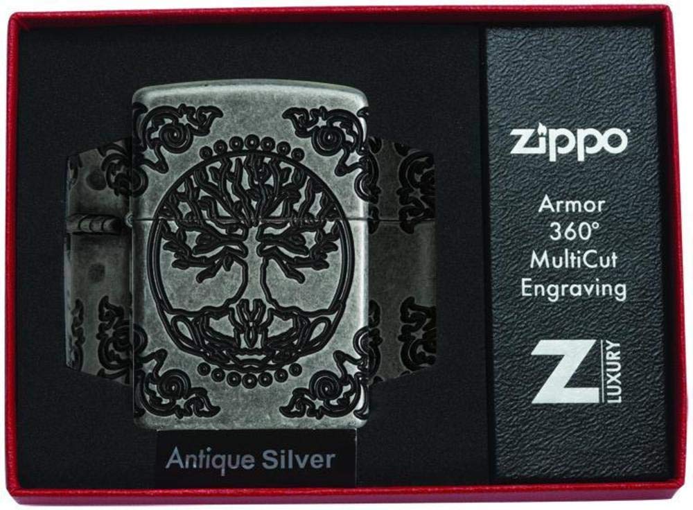 Zippo Armor Tree of Life Design Windproof Pocket Lighter