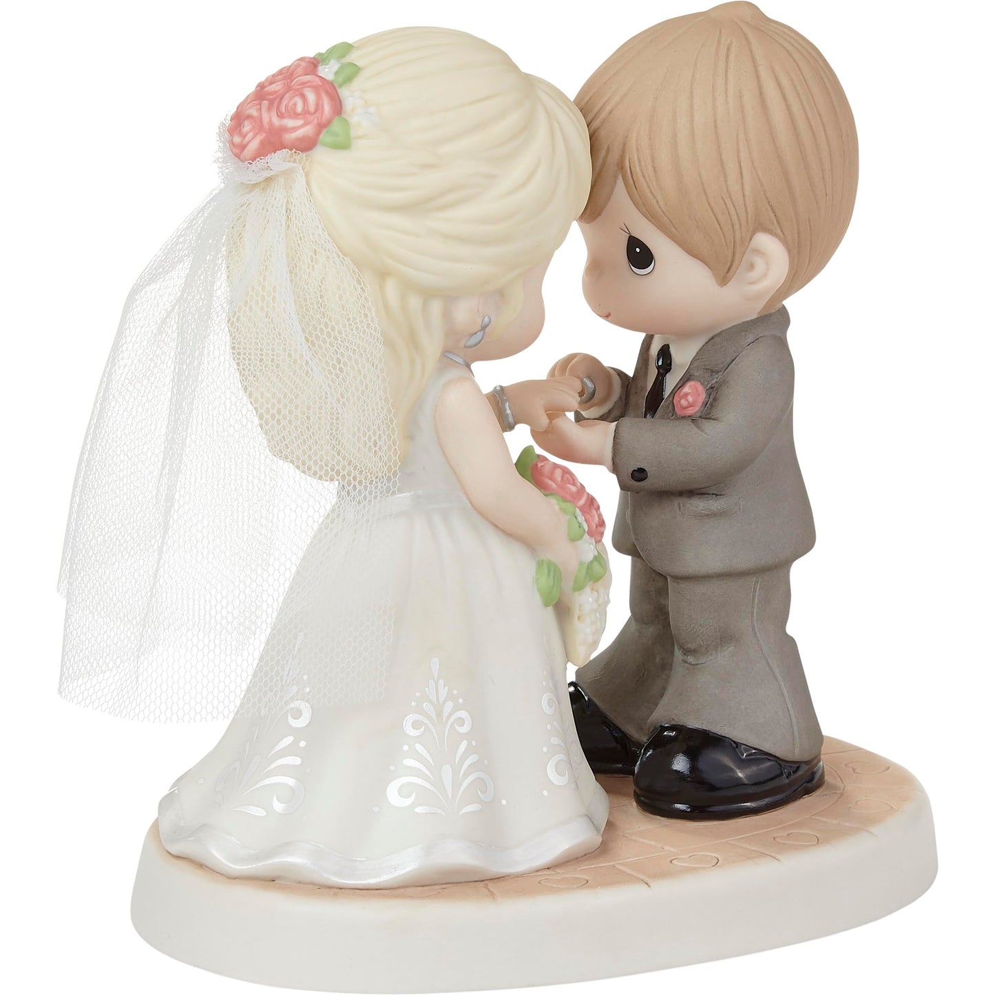 Precious Moments 222009 with This Ring, I Thee Wed Bisque Porcelain/Fabric Figurine