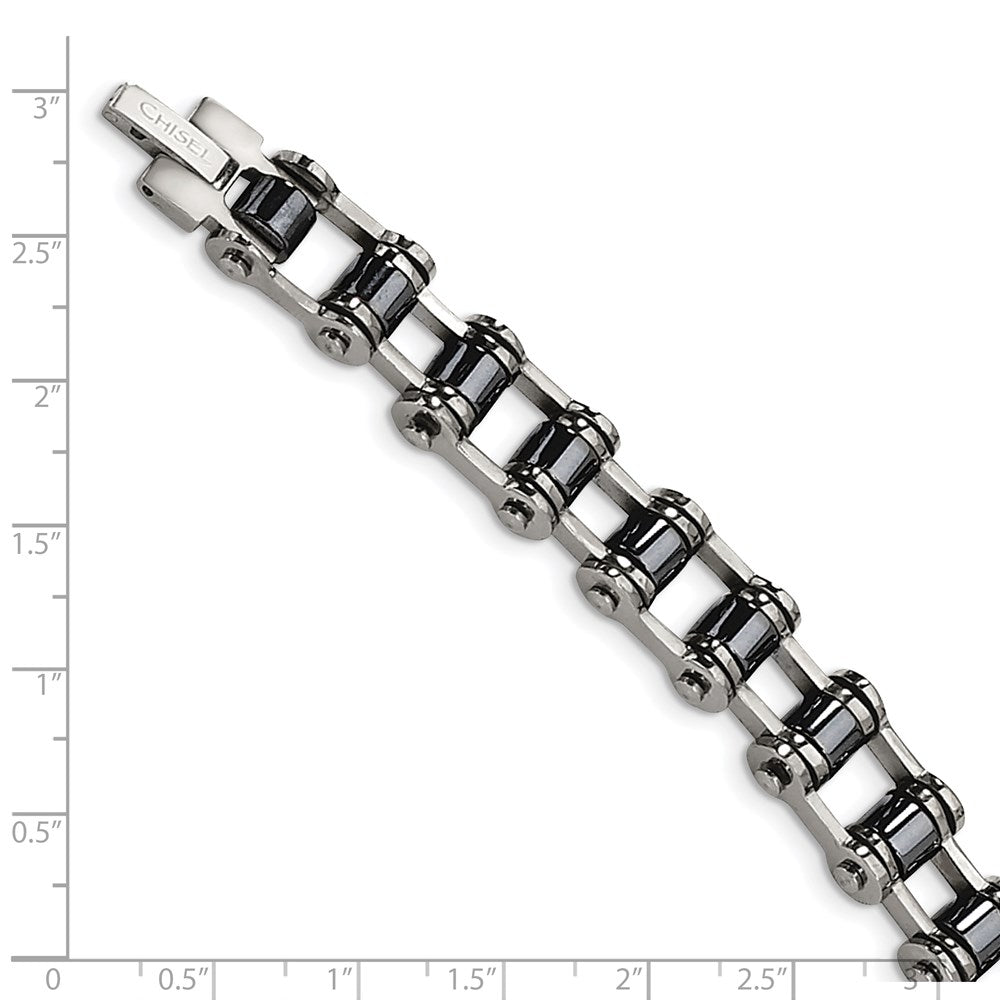 Stainless Steel Polished with Magnetic Links 8.5in Bracelet 8.5 inches