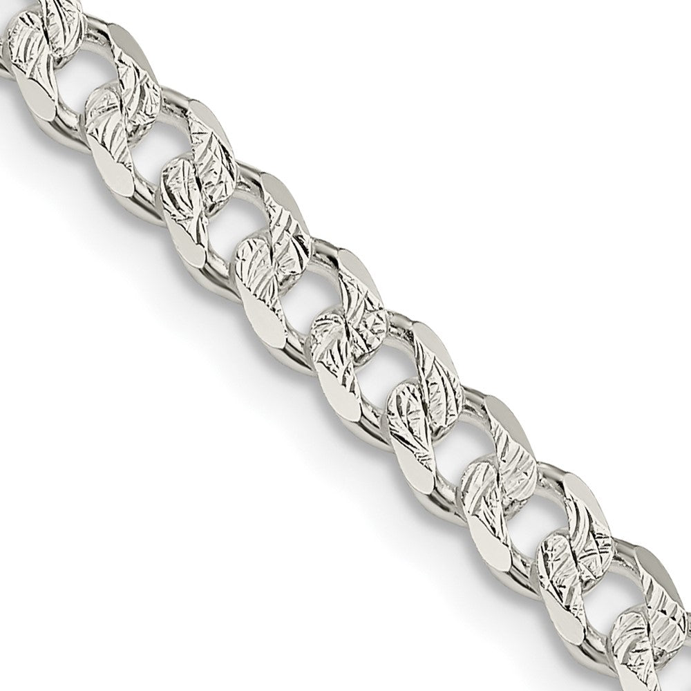 Sterling Silver 4.5mm Pav‚ Curb Chain 16 Inches