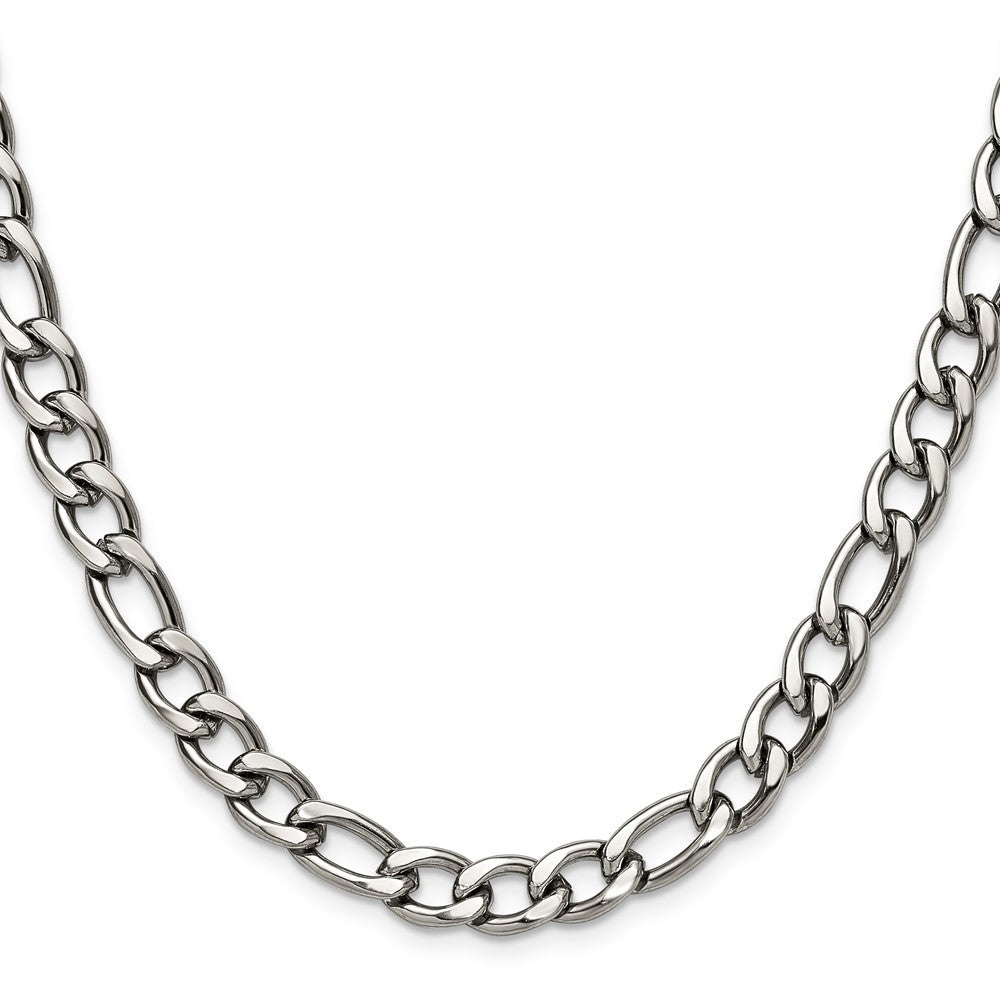 Chisel Stainless Steel Polished 7.5mm 20 inch Figaro Chain