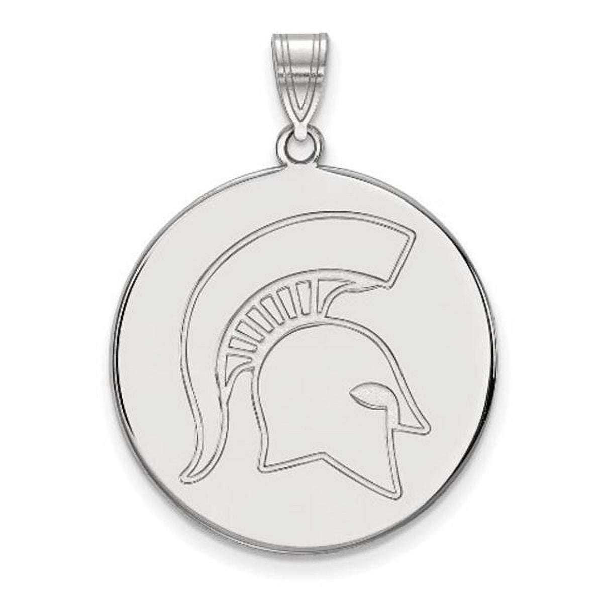 LogoArt Sterling Silver Michigan State University XL Disc Pendant Necklace Female Adult