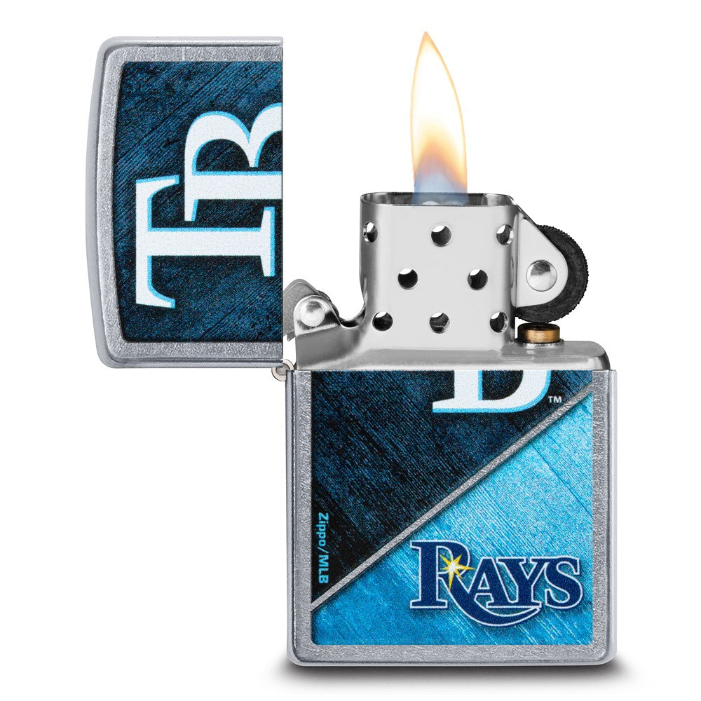 Zippo Street Chrome Tampa Bay Rays Color Image MLB Lighter
