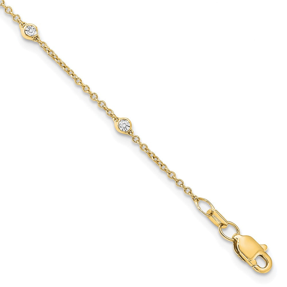 True Origin 14k 1/5 carat Lab Grown Diamond VS DEF Nine Station 9 inch Bracelet