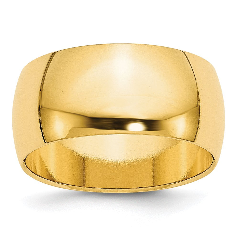 10k Yellow Gold 10mm Half Round Wedding Band Size 10