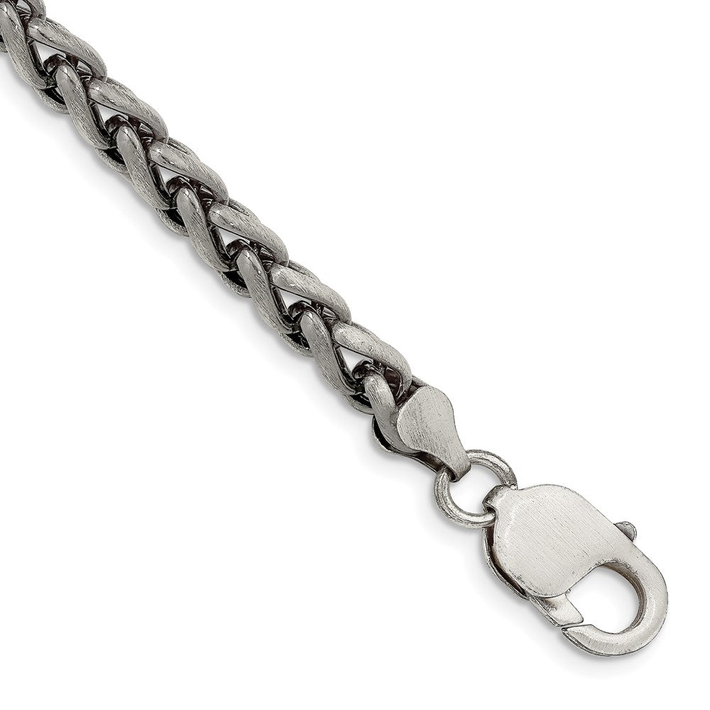 Sterling Silver Antiqued 6mm Round Spiga Chain 8.5 inches