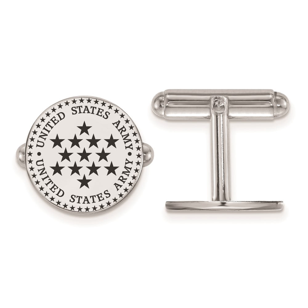 Sterling Silver U.S. Army Epoxied Disc Cuff Links