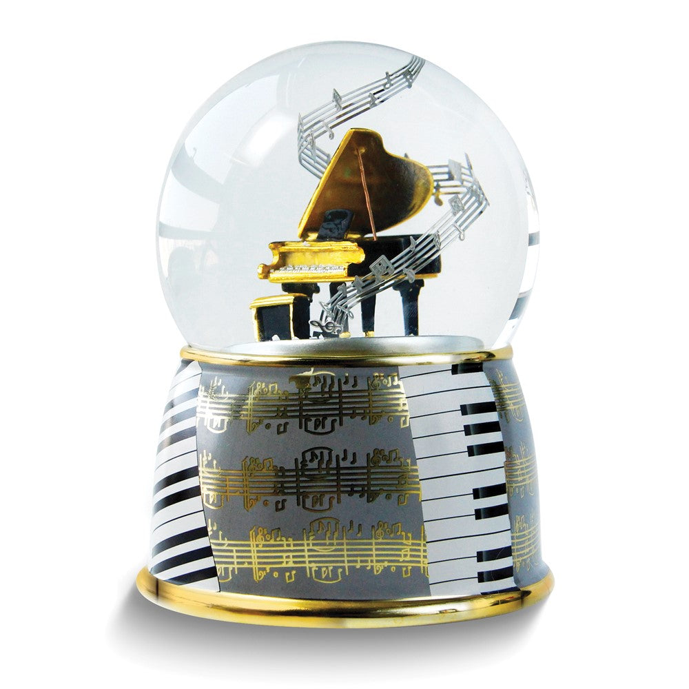 Grand Piano Musical (Plays Beethoven's No. 5) Glitter Waterglobe