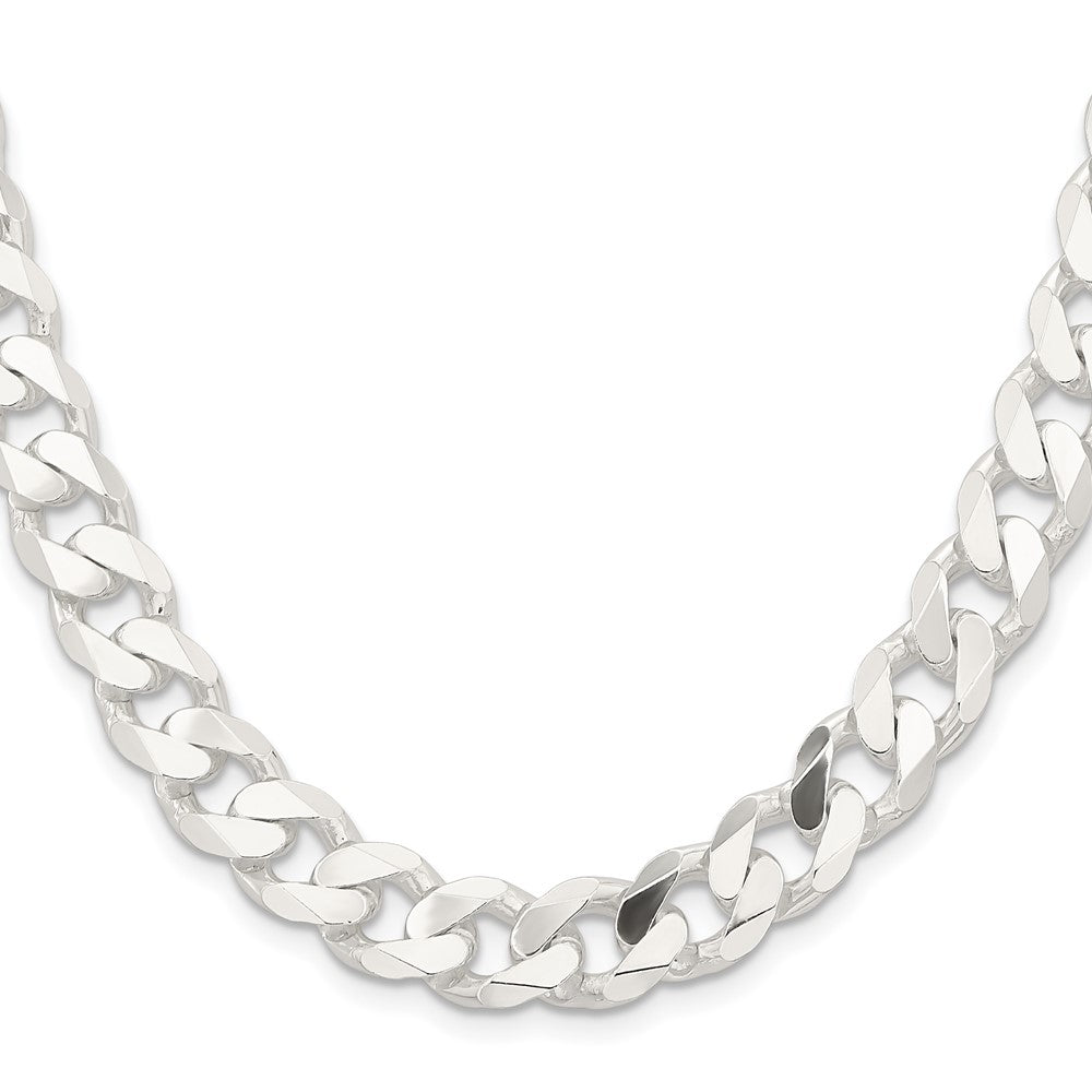 Sterling Silver 11mm Curb Chain 28 Inches