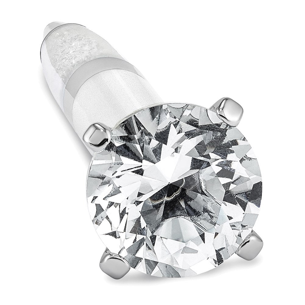 Luxury Giftware by Jere White Crystal Filled with Big Crystal Top Ballpoint Pen
