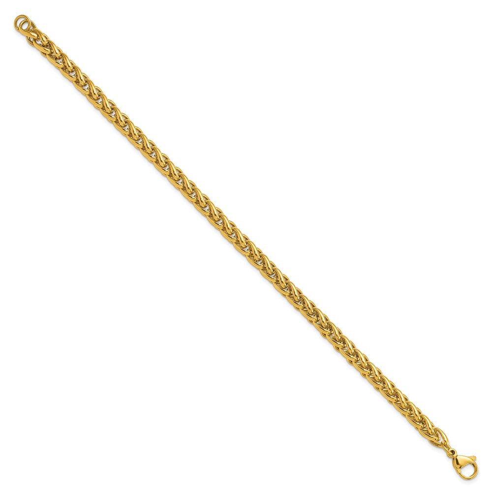 Stainless Steel Polished Yellow IP 8.5in Spiga 6mm Chain Bracelet 8.5 inches