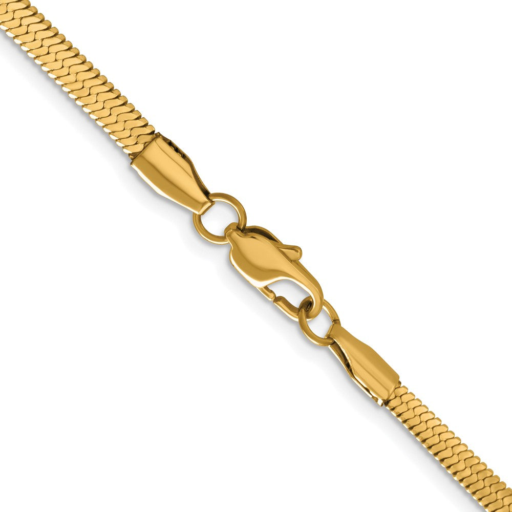 Chisel Stainless Steel Polished Yellow IP-plated 3.9mm 18 inch Herringbone Chain