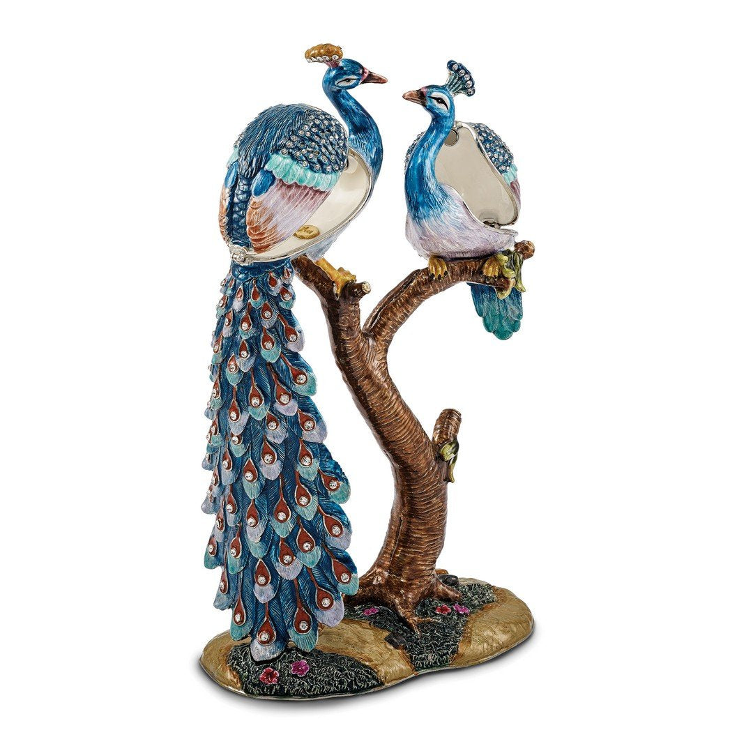 Large Peacock Trinket Box