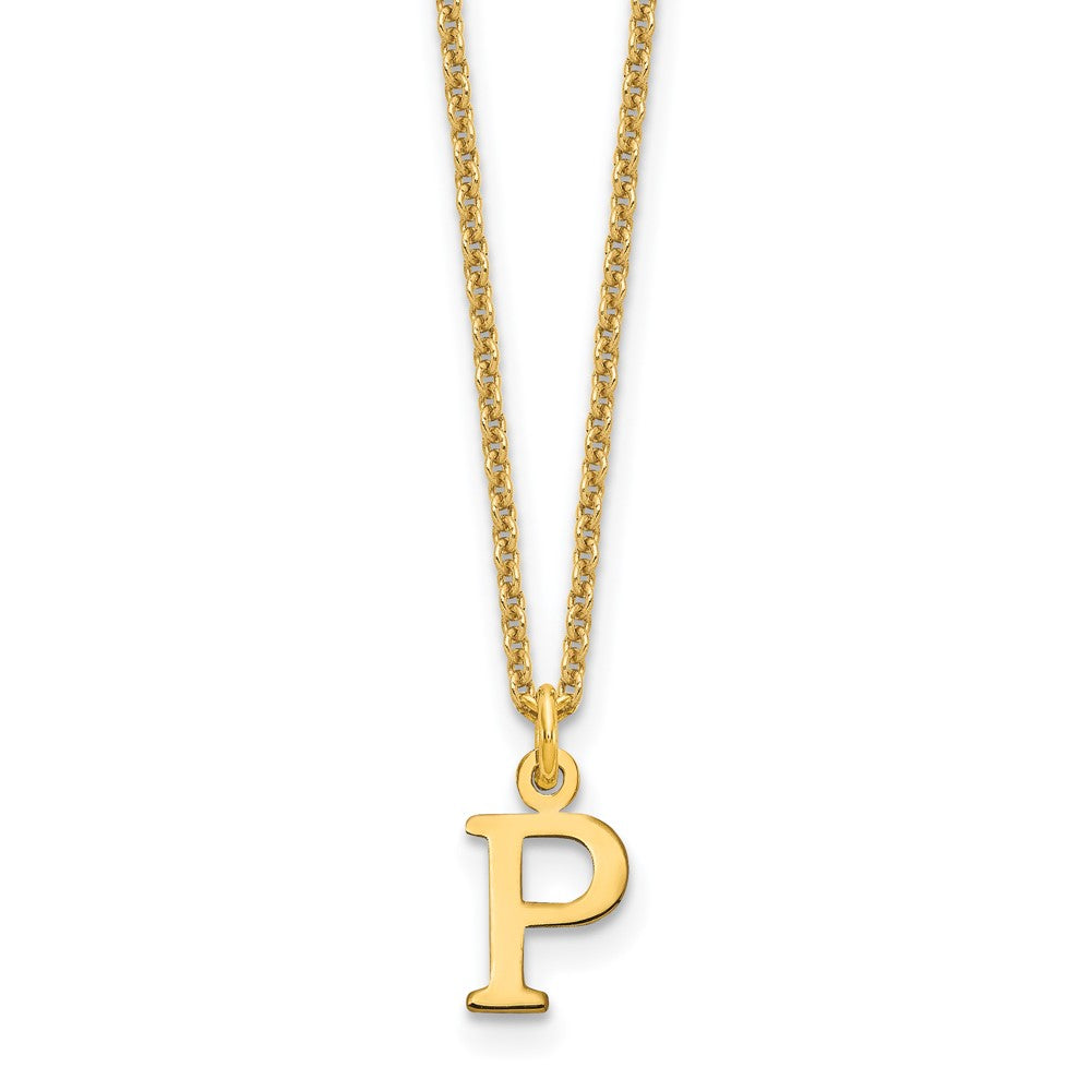 10KY Cutout Letter P Initial Necklace