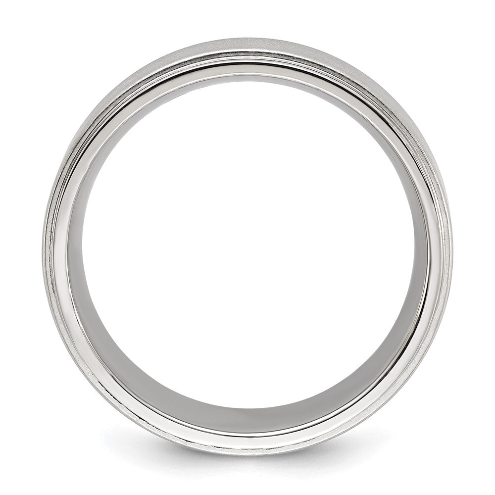 Chisel Stainless Steel Polished with Brushed Center 8mm Band Size - 11