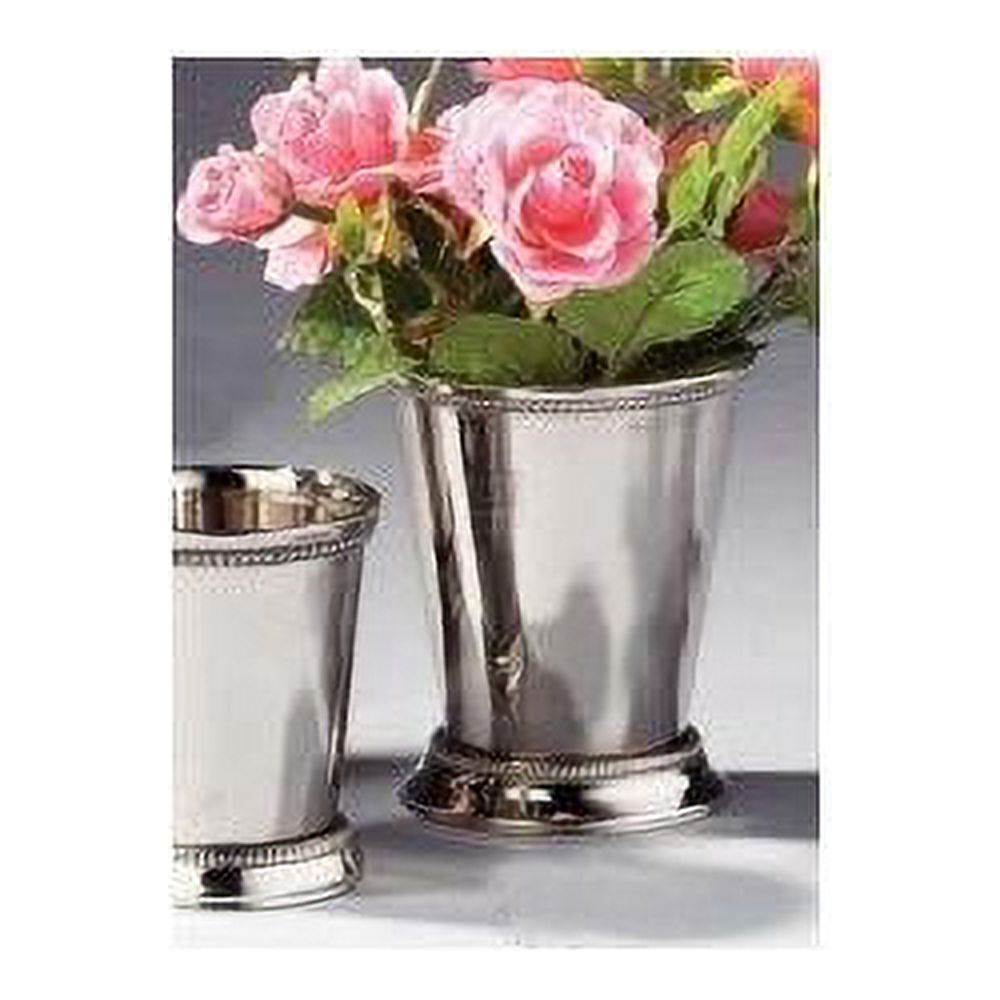 Nickel-plated Stainless Steel Beaded Medium Mint Julep Cup QGP8599