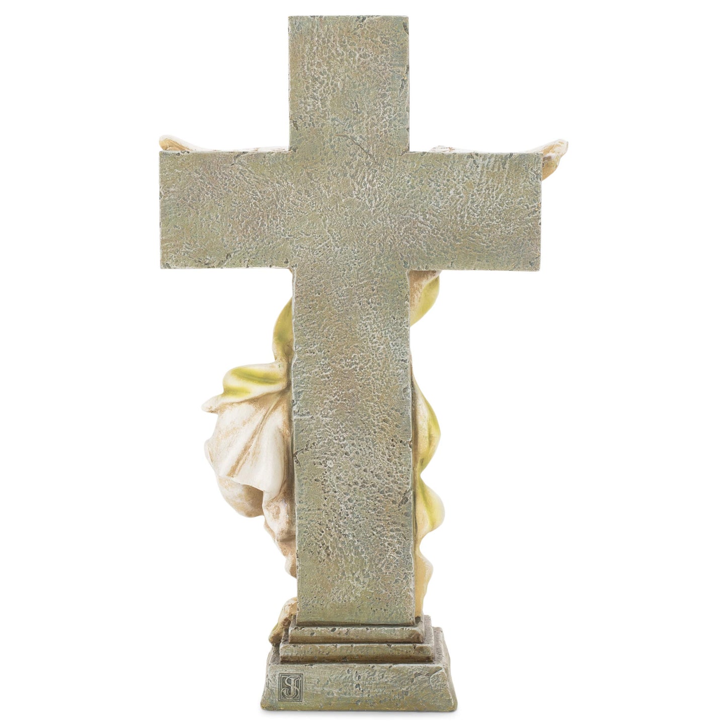 FOREVER WITH THE ANGELS Memorial Angel with Cross Stone Resin Statue QGM15729