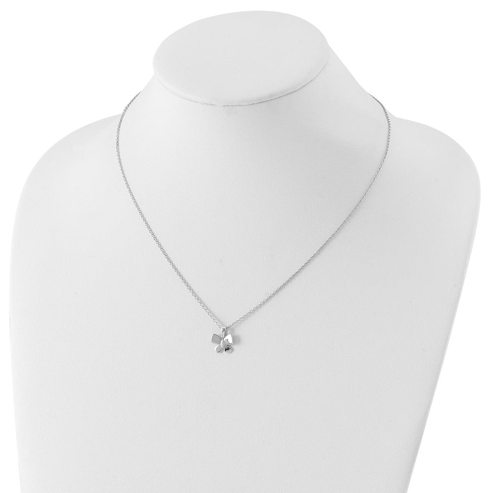 White Ice Sterling Silver Rhodium-plated 18 Inch Diamond Butterfly Necklace with 2 Inch Extender 18 Inches